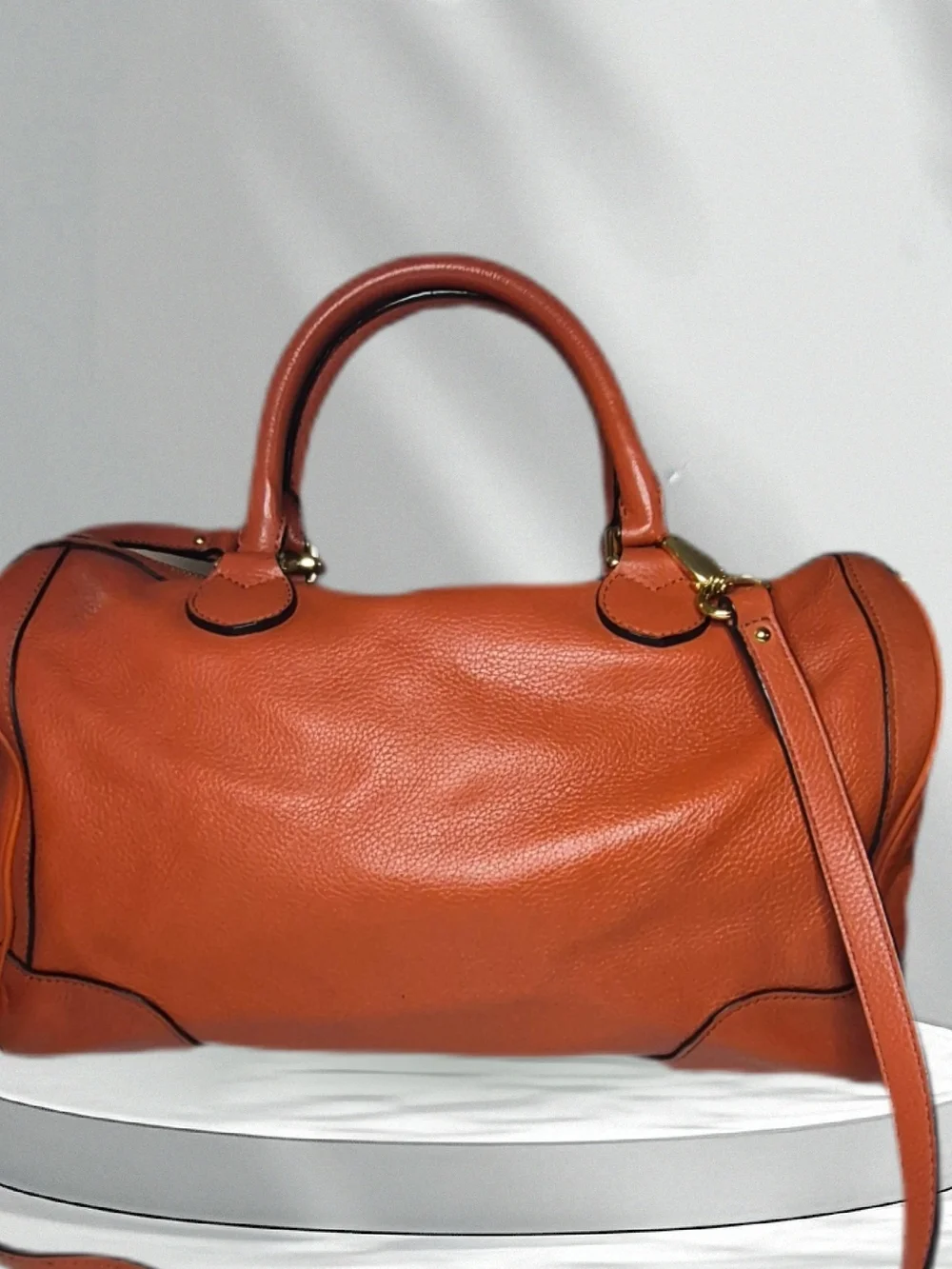 Banana Republic Pebbled Leather Satchel - Orange